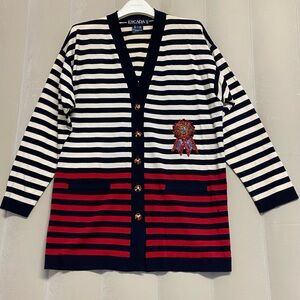 Vintage Escada Margaretha Ley Cardigan Sweater Size US 10 100% Wool Designer